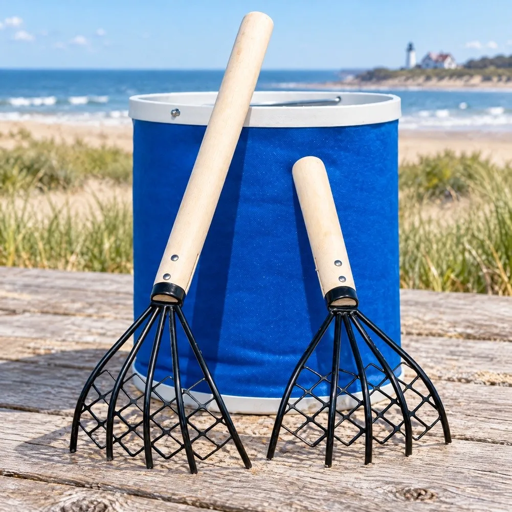 Garden Rake 5-Claw, Landscape Dethatcher Rake For Lawn And Garden, Useful Tool For Thatch Removal And Ground Cleaning
