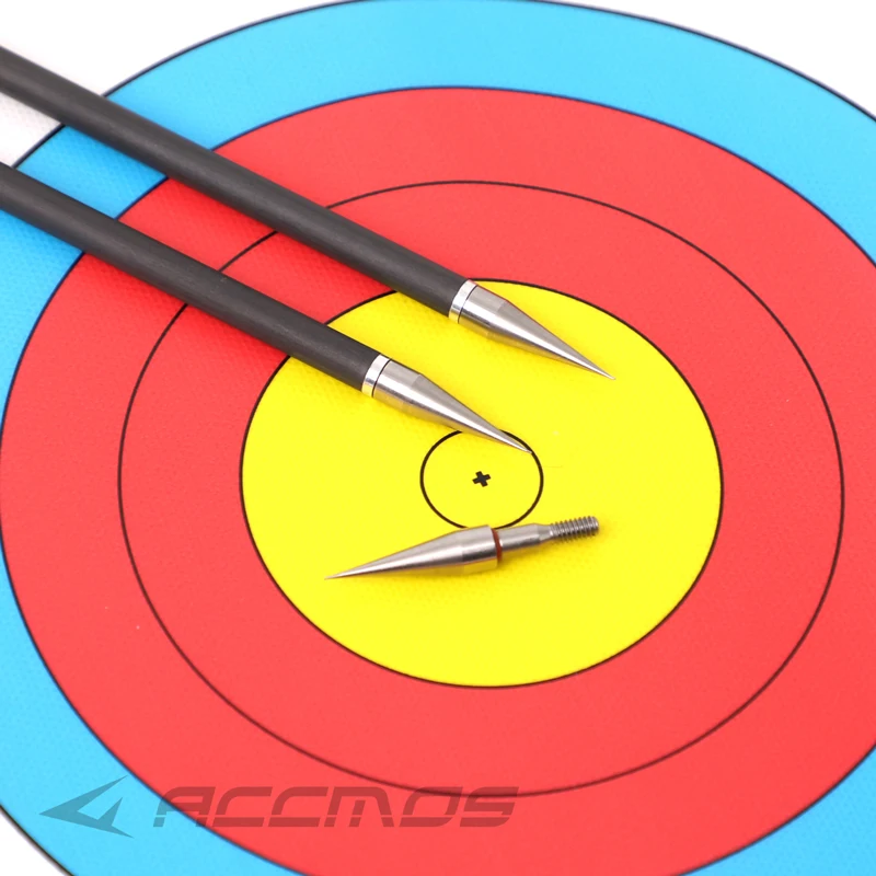 6/12 szt. Końcówki główka strzały łucznictwa ze śruba stalowa nierdzewnej z gwintem strzałkowym 100 ziarna do OD7.4mm