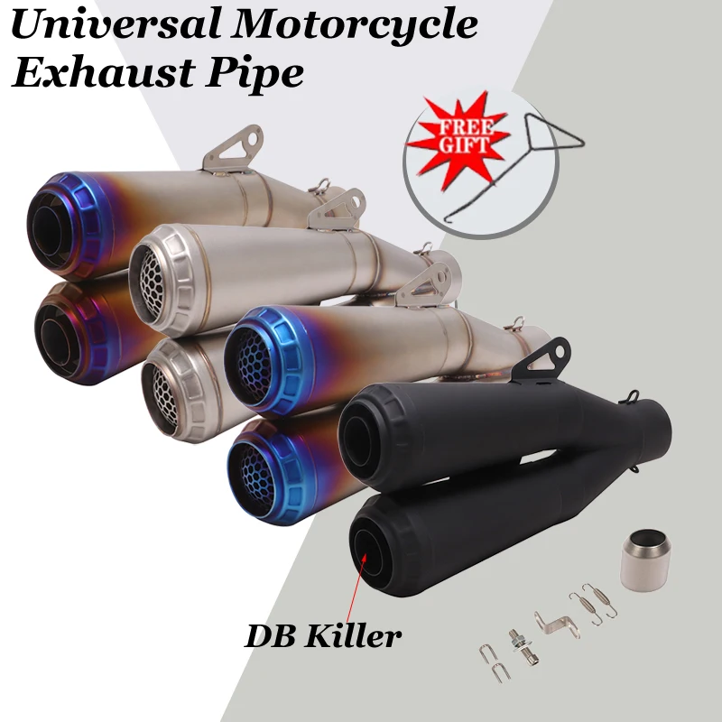 

Universal Motorcycle GP Exhaust DB Killer Escape Modify 60mm Double Vent Moto Muffler For MT-09 R1 R6 Z900 ER6N S1000RR DL250