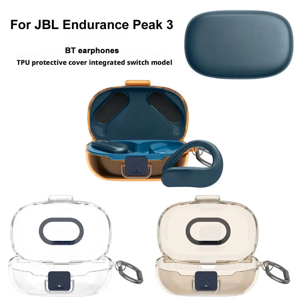 

For Endurance Peak 3 TPU Protective Case, Shockproof Earphone Cover with Hook for Charging Box, Headphone Case