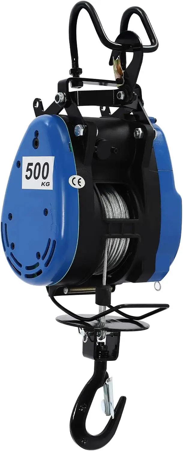 Portable Winch, Electric Hoist With Remote Control And 1800W Copper Motor Electric Winch For Lifting Cranes Pilasters Single