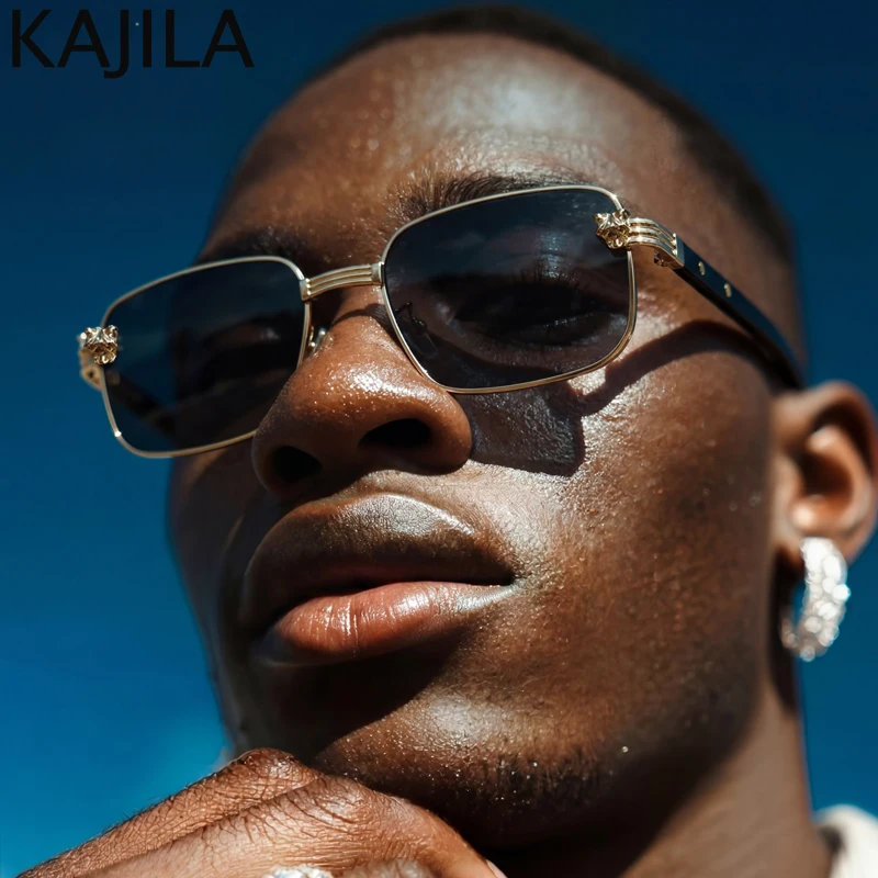 

Steampunk Rectangle Sunglasses Men 2026 Luxury Designer Vintage Square Sun Glasses Trendy Outdoor Driving Punk Eyewear Shades