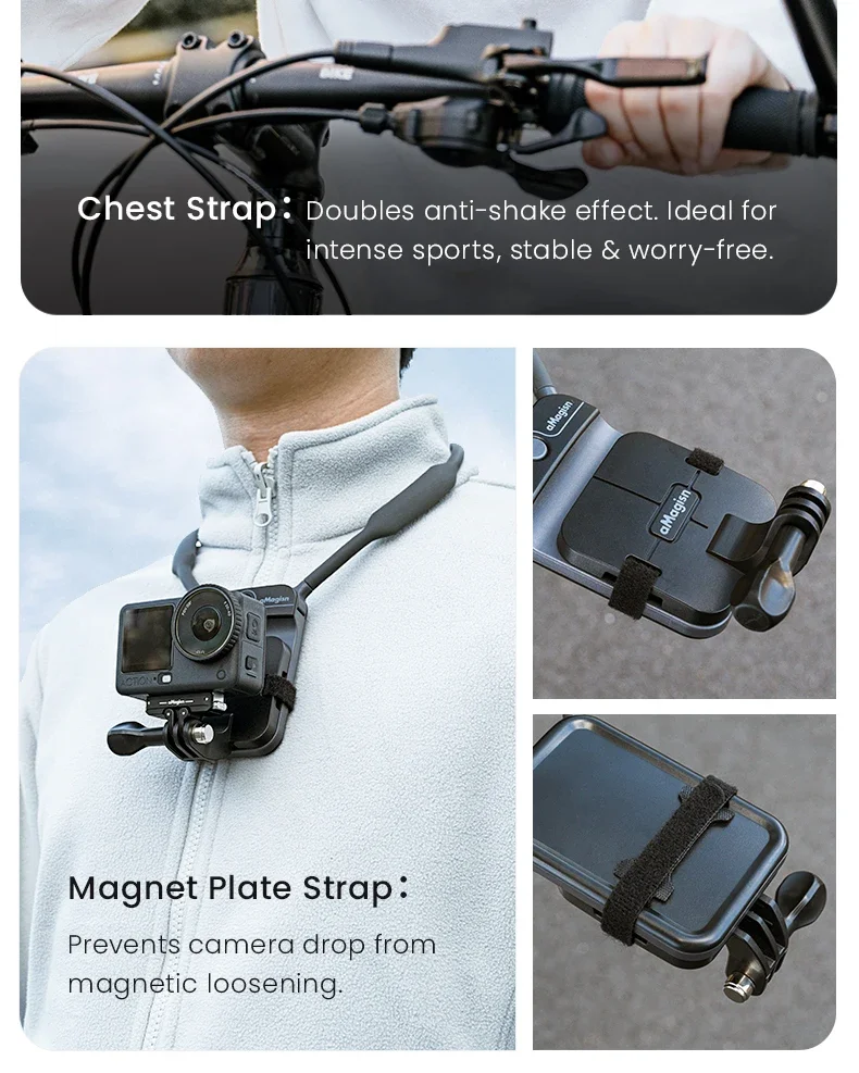 aMagisn Unsichtbare Magnetische Nackenhalterung, POV Nackenhalterung für Gopro / DJI Pocket 4 / Insta360 Ace, Luna Ultra Zubehör – Detail 18