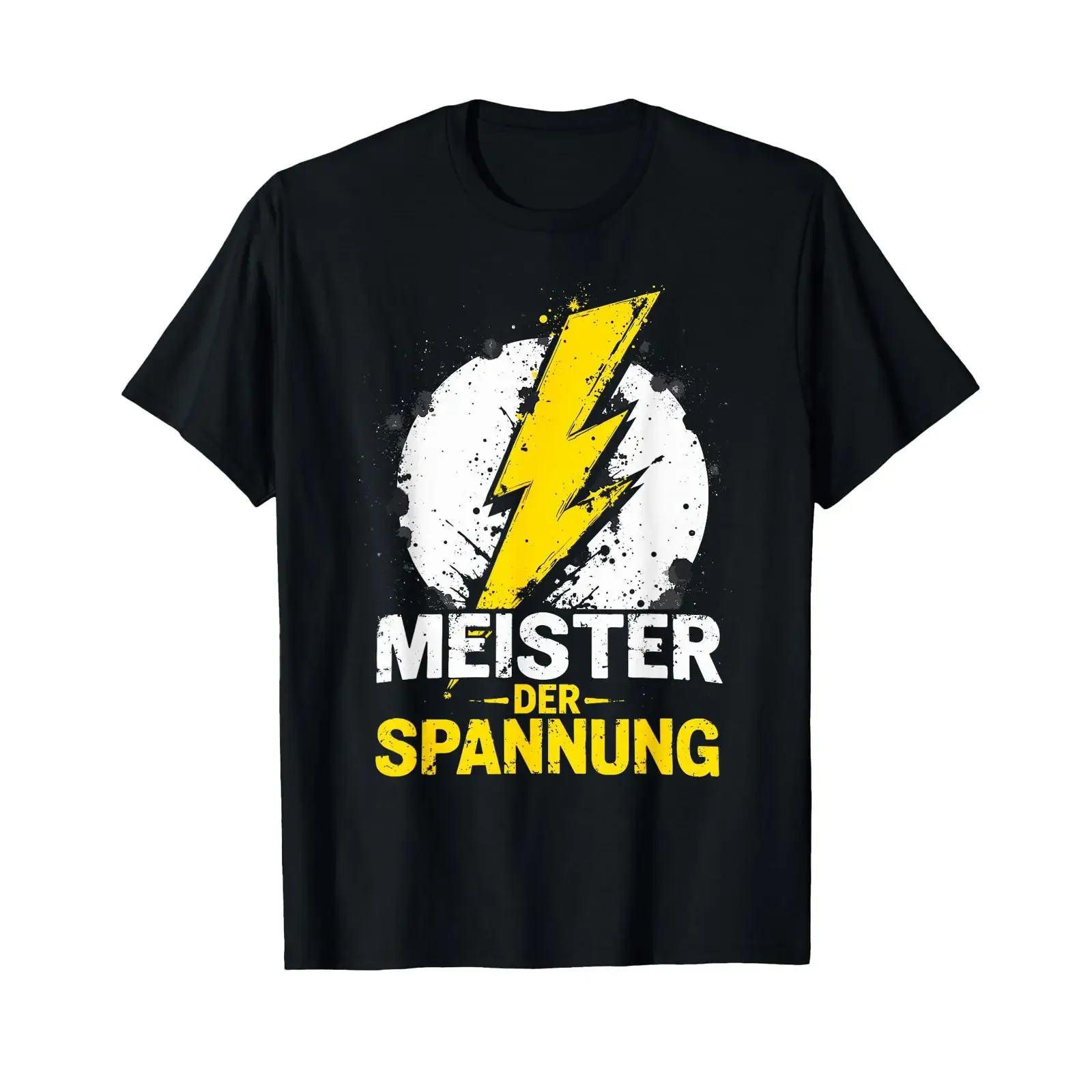 German Meister Der Spannung Electrician Lightning T Shirt for Electrical Engineer Technician Installer vintage Washed Soft