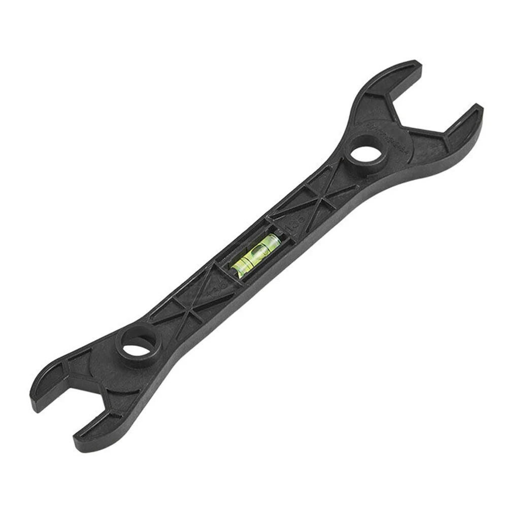 浴室ガジェットシャワーレンチ 1pc 黒修理用浴室水準器手動ツールプラスチックポータブル