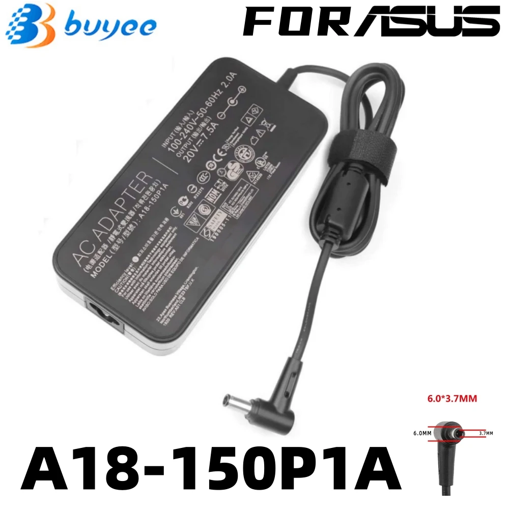 A18-150P1A 150W 20V 7.5A (6.0x3.7mm)OR(4.5x3mm) Charger Adapter For Asus ROG TUF GAMING G531GT G731GT FX505 Series Laptop Power