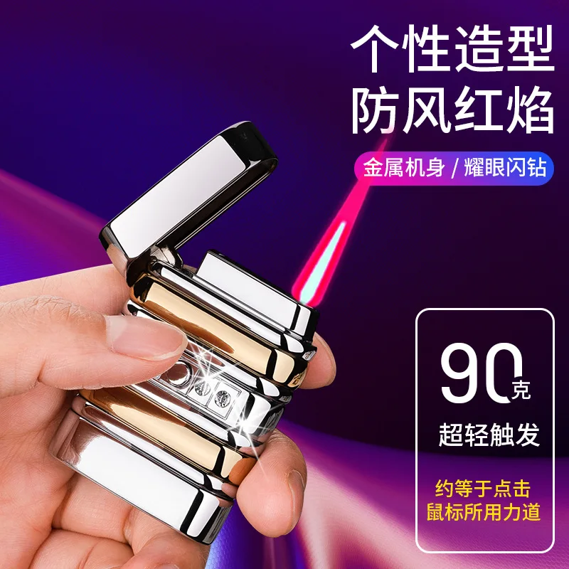 

Lighters Smoking Cigarette Accessories Windproof Adjustable Lighter Inflatable Metal Blessing Gift for Man（NO GAS）