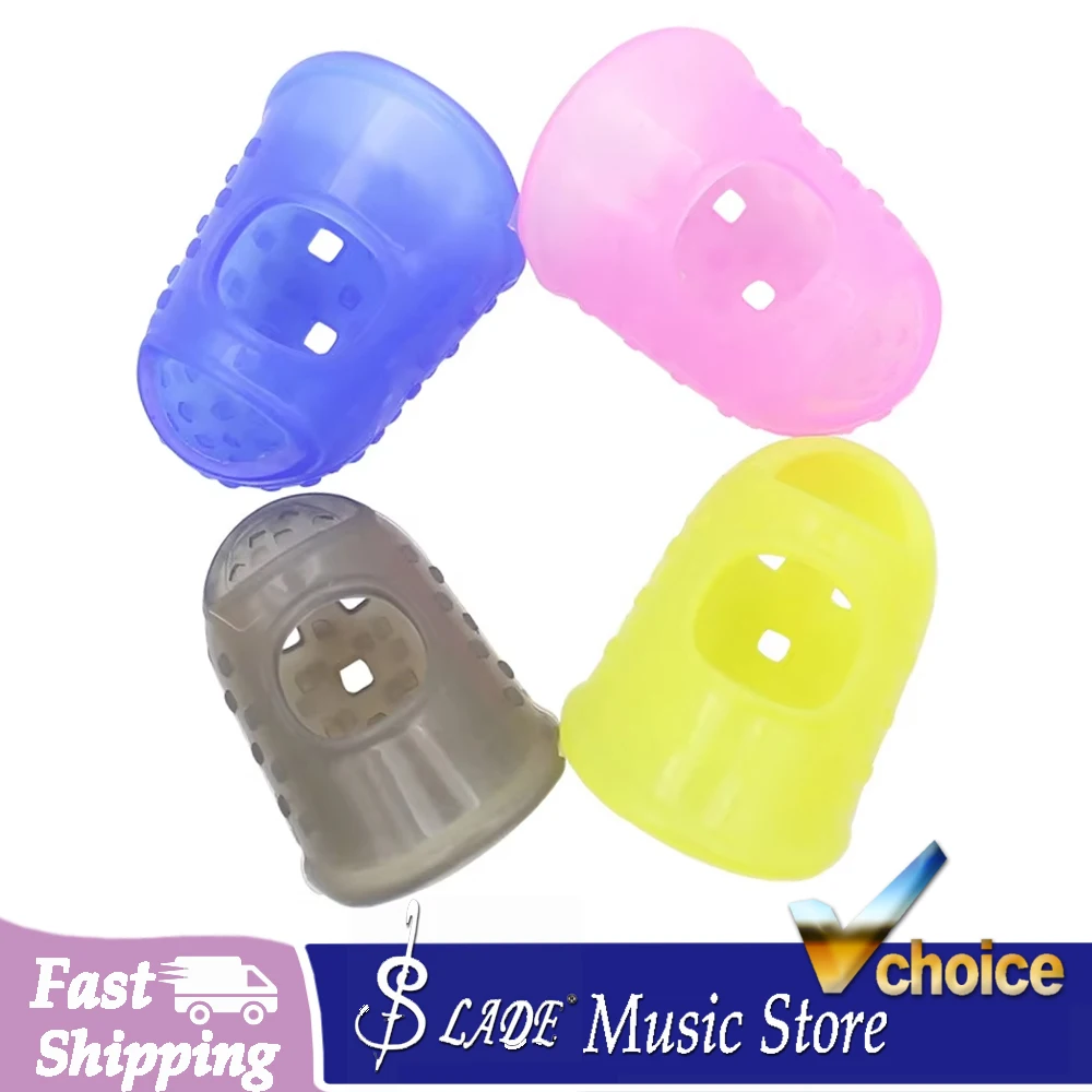 4Pcs Guitar Fingertip Protectors Silicone Finger Guards Left Hand Finger Protector Guitar Accessories For Ukulele Guitar Bass