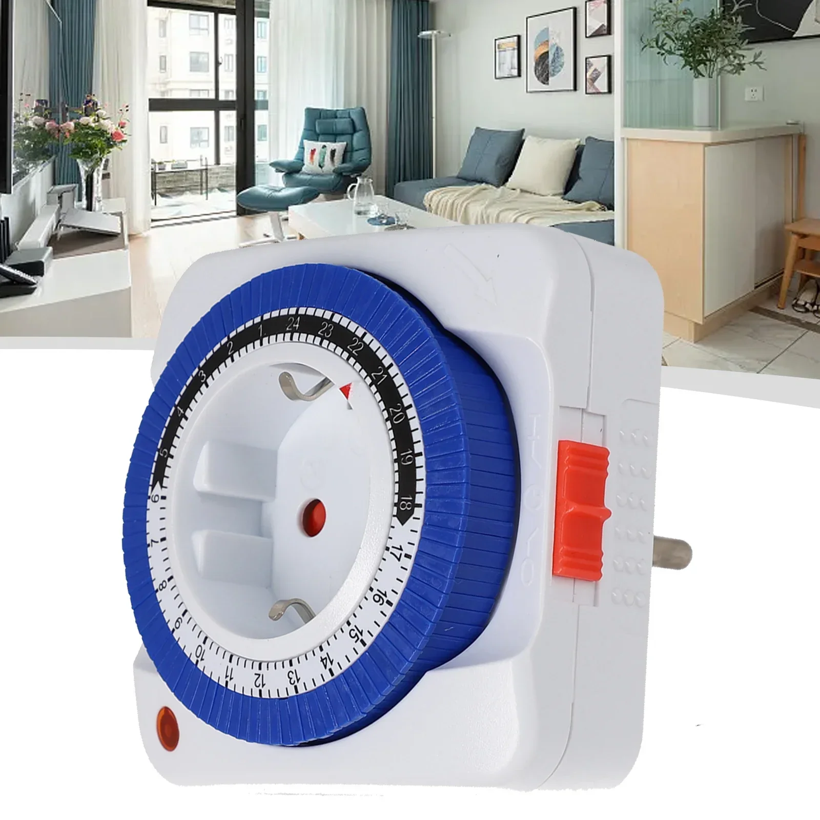 Convenient 1PCS EU Timer Socket Automatic On/Off Control for Appliances like Mobile Phones Water Dispensers EU Model