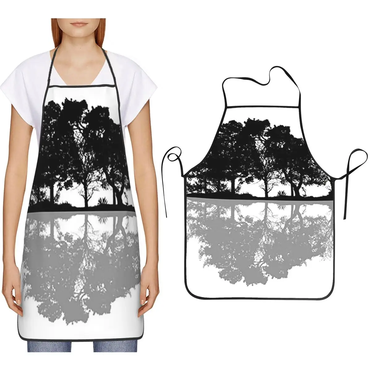 Nature Guitar Aprons Chef Cooking Cuisine Tablier Bib Kitchen Cleaning Pinafore for Women Men Painting