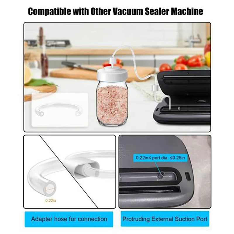 HOT Jar Sealer Vacuum Kit - Jar Vacuum Sealer Compatible with Foodsaver Vacuum Sealer Machine