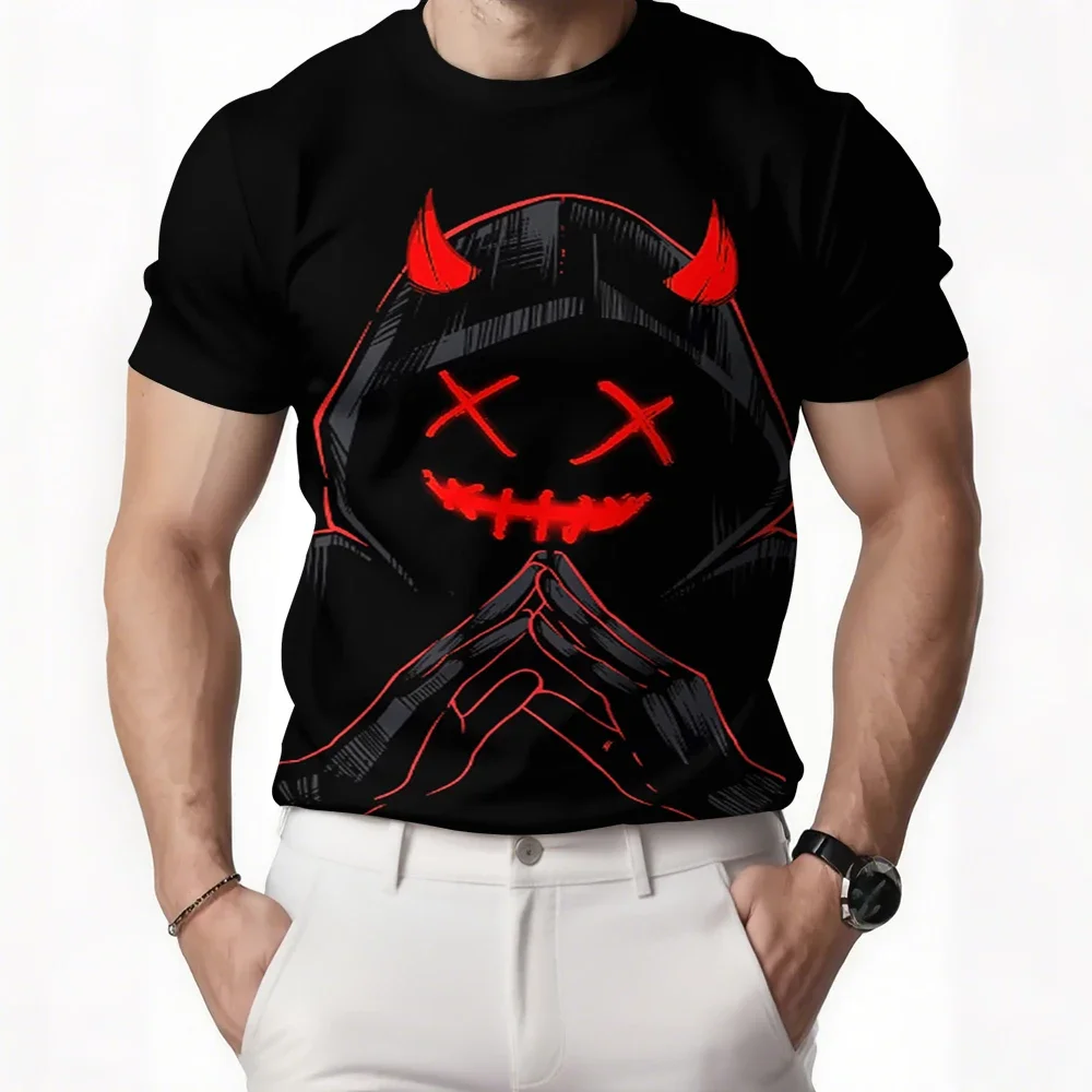 

2025 new 3D printed polyester fiber Halloween printed short-sleeved men's and women's quick-drying T-shirts kids clothes girls