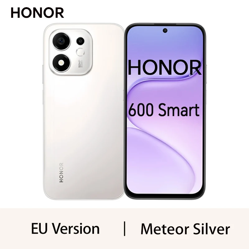 HONOR 600 Smart 5G Smartphone 7700mAh Batterij 45W SuperCharge Snapdragon 4 Gen4 MagicOS 10 6.87" Scherm 50MP Achtercamera