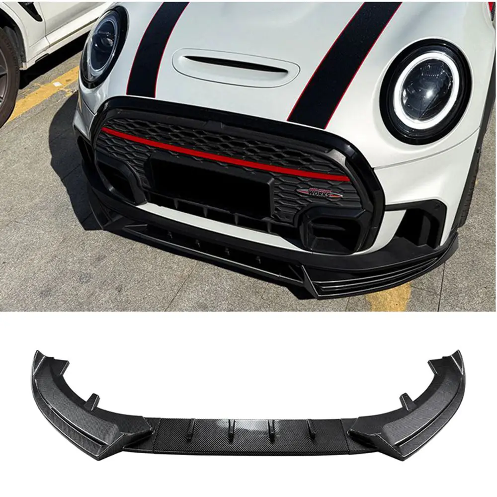 FOR 2022-2023 Cooper JCW Mini One F55 F56 F57 Front lip spoiler Car Bumper Diffuser splitter Guard Board Chin Body Kits Tuning
