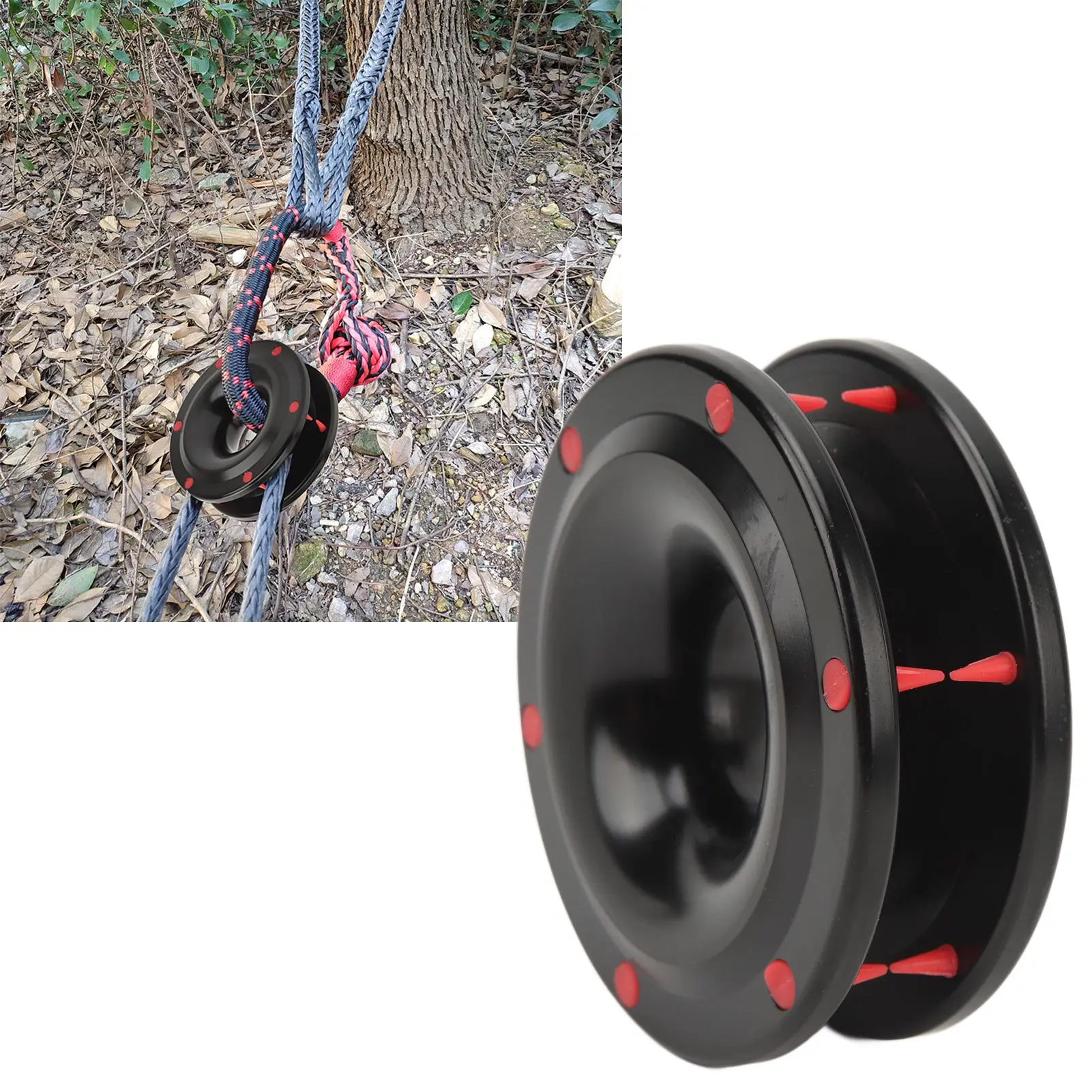 Rope Retention Pulley 22000lbs Heavy Duty Winch Snatch Recovery Ring for 12mm Diameter Rope for SUV ATV Trunk Off Road Towing