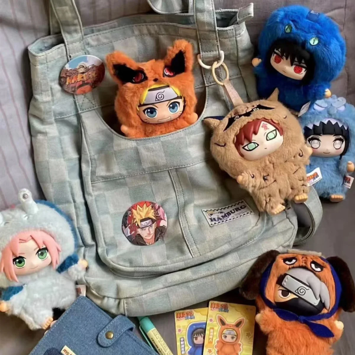 

Naruto Shippuden Party Series Uzumaki Plush Keychain Toy Collection Blind Box 2025 New Stuffed Figure Ornament Gift