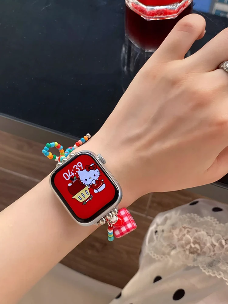 Ремешок с милым котенком и котом для Apple Watch Ultra 10 9 8 7 6 5 SE 4, женский браслет-ремешок для iWatch 38 мм 40 мм 41 мм 42 мм 45 мм 46 мм 49 мм
