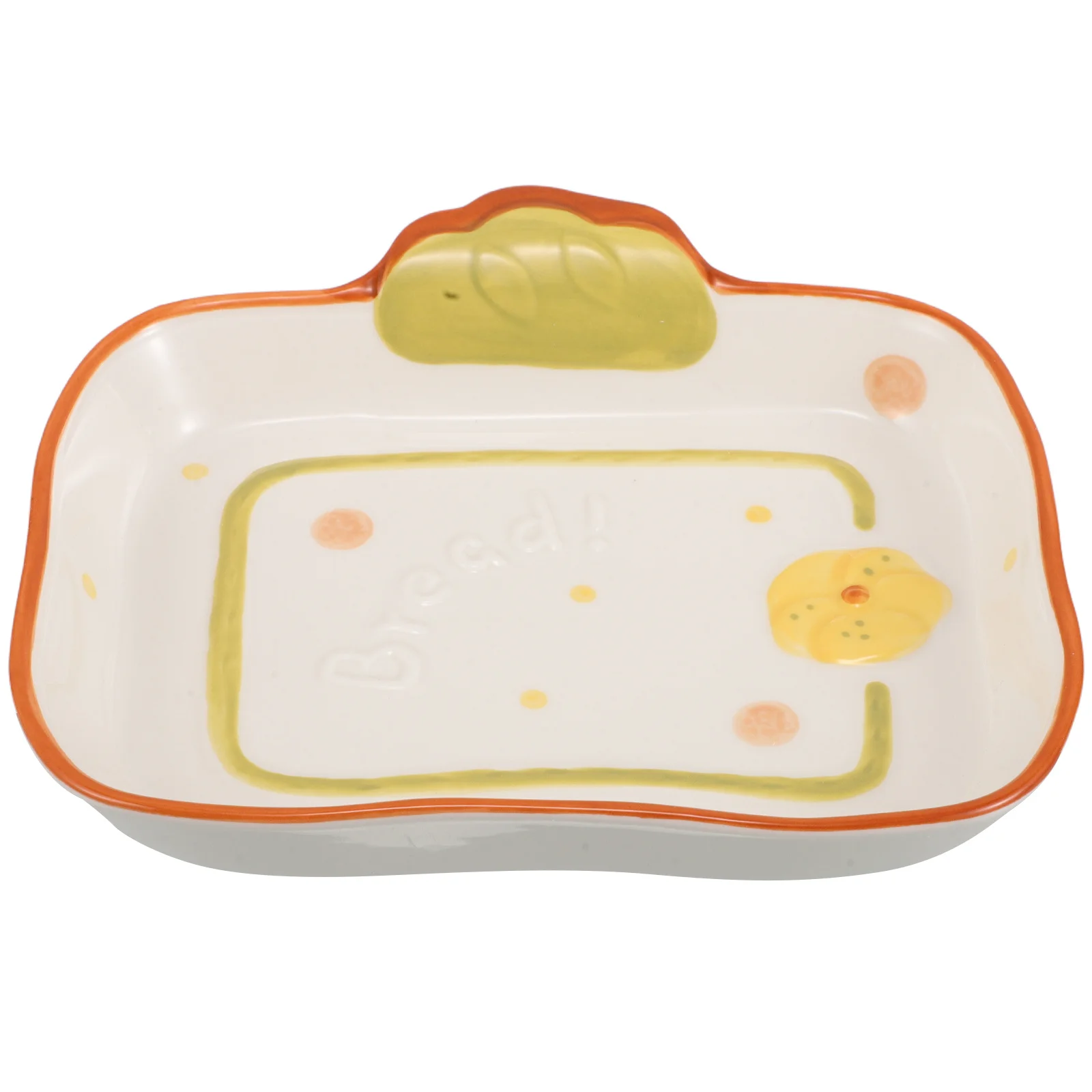 

2Pcs Adorable Ceramic Plates Dessert Bowls Bread Trays Multi-Use Serving Dishes for Snacks Photography Home Dining