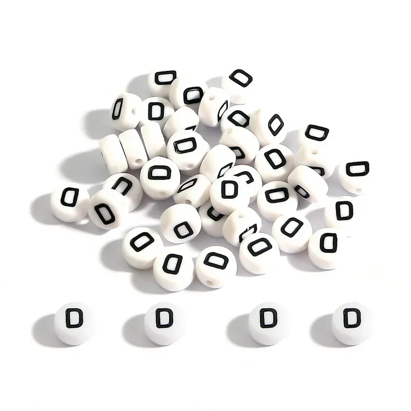 100-500 Stück Acryl A-Z 26 Buchstabenperlen Weiße Runde Alphabetperlen mit Löchern für Schmuckherstellung Halskette Armband Zubehör – Detail 12
