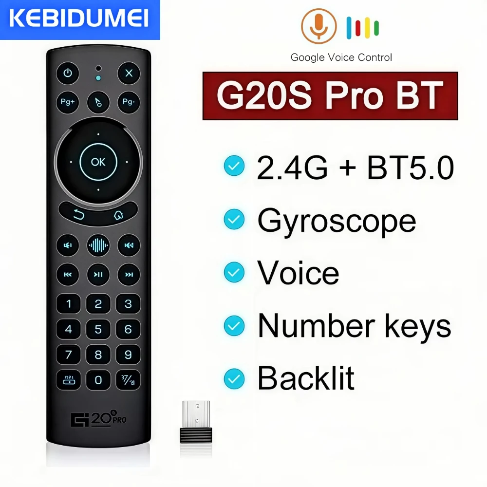G20S BT PRO Air Mouse 2,4G Беспроводной гироскоп Смарт-пульт дистанционного управления с голосовым ИК-обучением для Android TV Box H96 MAX X88 PRO X9