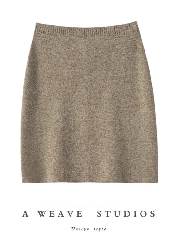 Sexy Tights Skirts Autumn Winter Miniskirt Skirt 100% Cashmere Skirts Women's Skirts Bud Elastic Waist Knitted Dress Bottom Wear