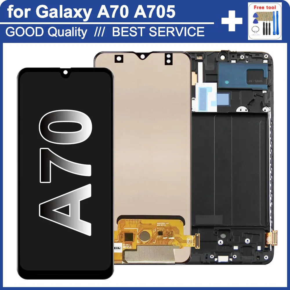 AMOLED A70 Display for Samsung Galaxy A70 LCD Display Touch Screen Replacement for Samsung A70 LCD Screen A705 A705F A705M LCD