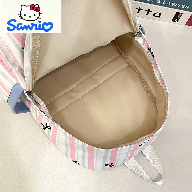 Sanrio High Quality Nylon Large Capacity Backpack Student Cartoon Hello Kitty Anime Cute Lightweight Weight Reducing Backpack