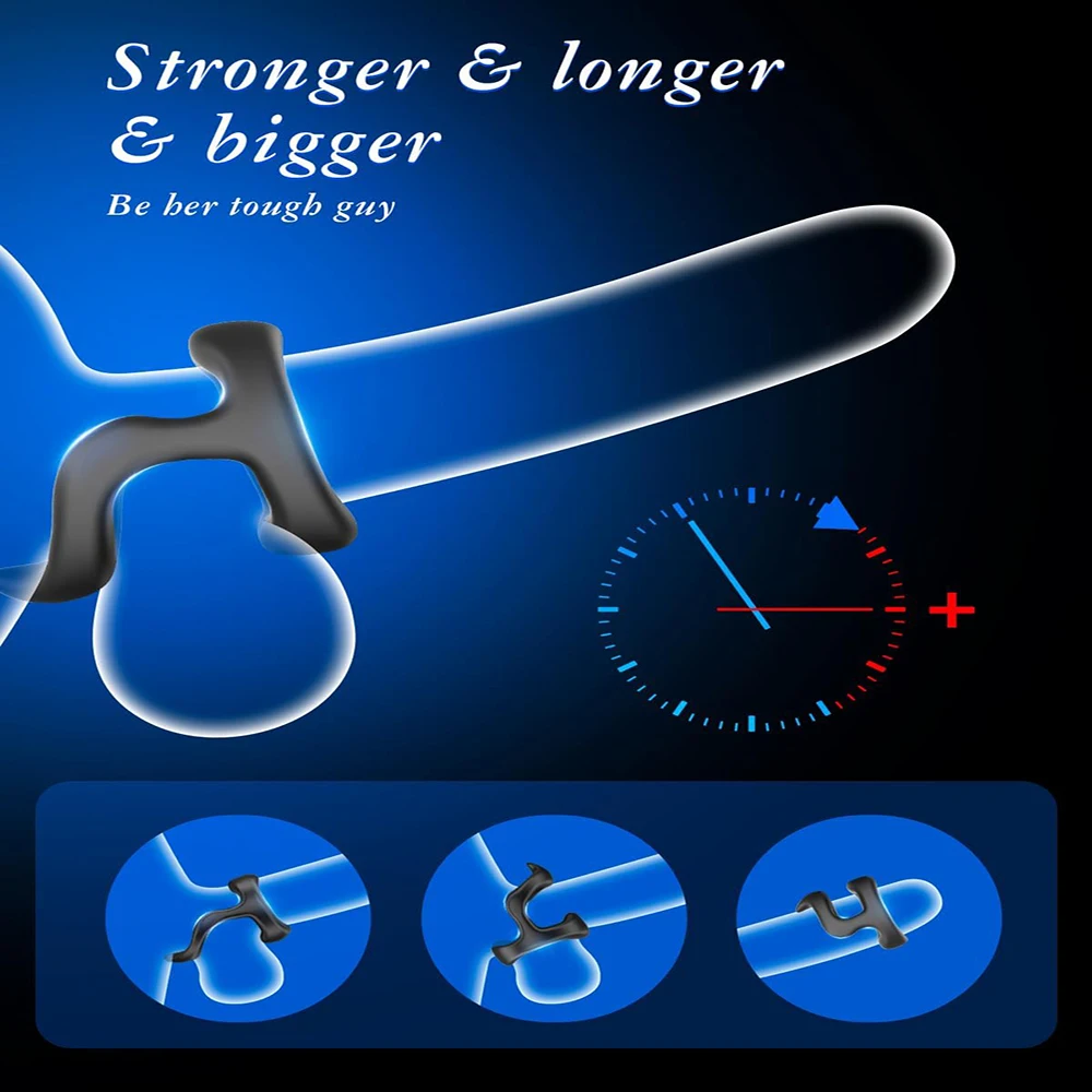 Penis Ring Silicone Cock Rings Delay Ejaculation Scrotal Binding Ball Stretcher… - Image 3