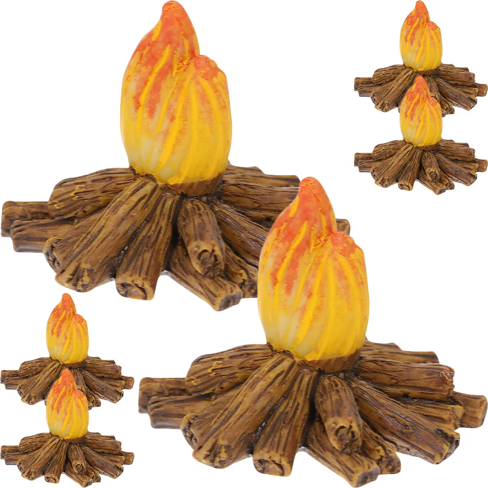 

6Pcs Miniature Resin Campfire Models Small Fake Fire Decorations for Dollhouse Landscaping Camping Birthday Party