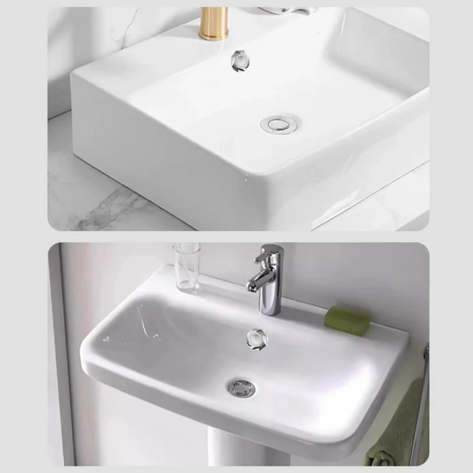 

Sink Overflow Cap Stable Anti-Drop Plumbing Fixtures Bathroom Sink Basin Overflow Trim Ring For Kitchen Bathroom Home Dormitory