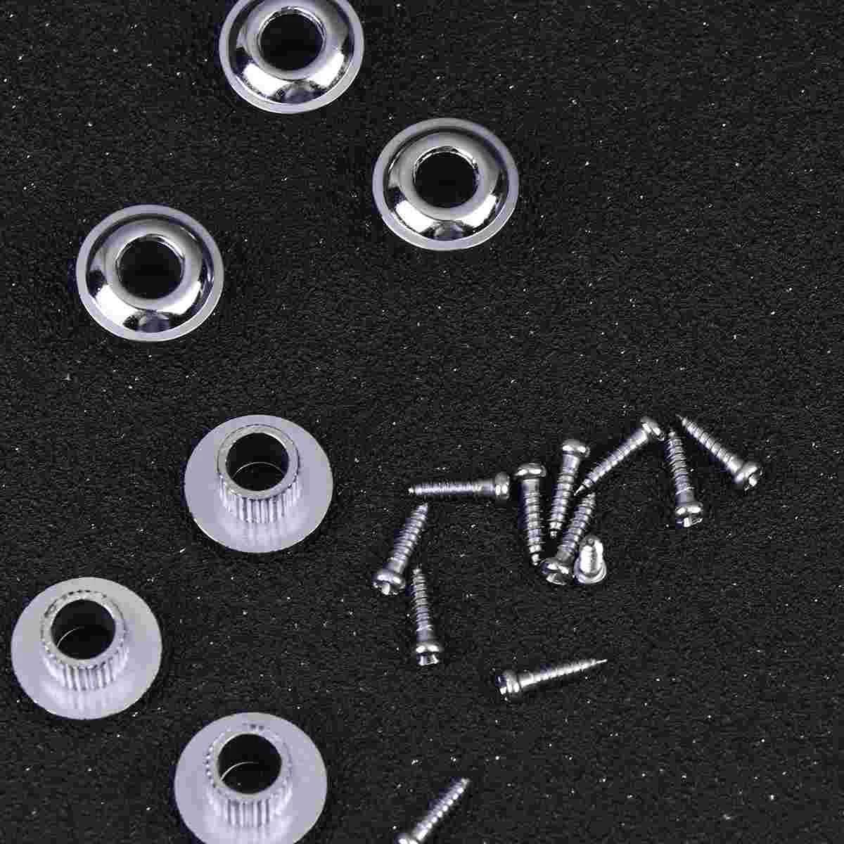 2 Sets Semiclosed Guitar Tuner Conversion Bushing Adapter Ferrules Guitar Tuner Bushings with Mounting Screws