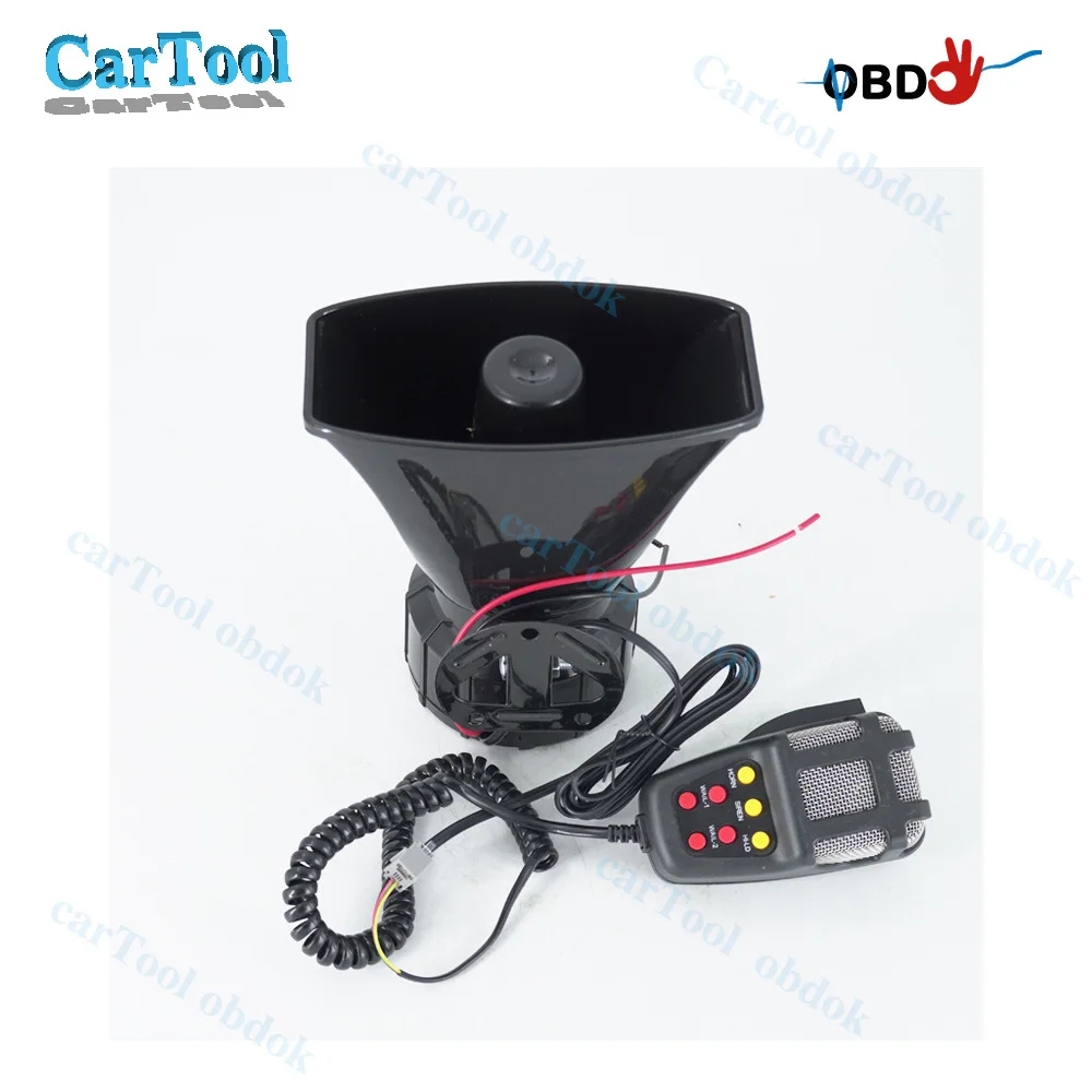 

100W Horn 12v Car Siren With Megaphone Motorcycle Horn Multi-tone Cable Megaphone 7-tone Horn Car Warning Alarm