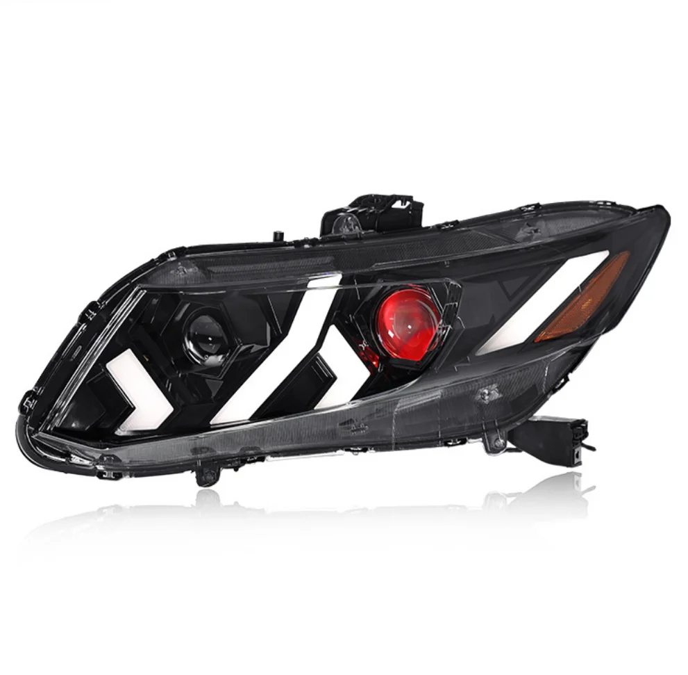 KQX 2012-2015 HondaCivic 9th Repacking Style Headlight Assembly LED DRL Daytime Running Light OEM Headlamp