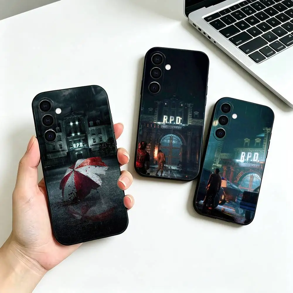 Game Resident Evil red-and-white umbrella Black Soft Silicone Phone Case for Samsung Galaxy A73, A42, A72, A70, A53, A52, A51