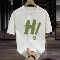 Hi, Trendy Brand. Cotton Round Neck Short Sleeved T-shirt for Men Loose and Fashionable Versatile Half Sleeved Women's T-shirt