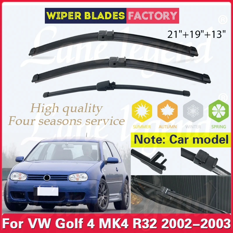 

For Volkswagen VW Golf 4 MK4 R32 2002 2003 Car Wiper Blade Front Rear Windscreen Windshield Wipers 21"+19"+13" Car Accessories