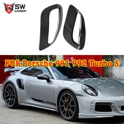 Carbon Fiber Side Vents Trim Air Vent Cover For Porsche 911 992 Turbo S Coupe 2-Door 2019+ Rear Side Fender Air Intake Cover