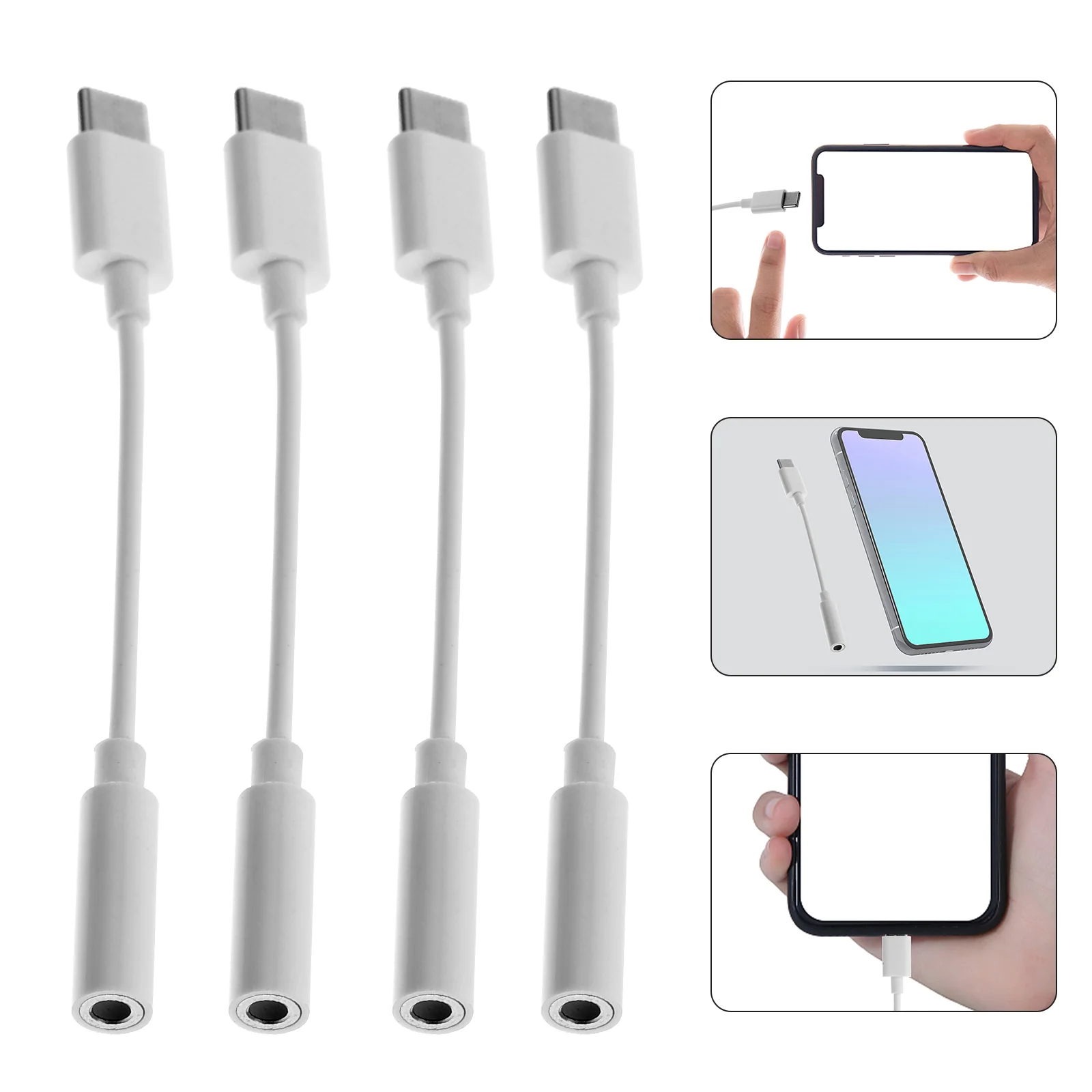 4 Pcs Earphone Typec Adapter Practical Type-c Multi- Functional Adapters Amplifier