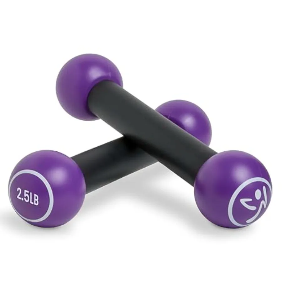 مجموعة دمبل زومبا 2.5 رطل مكونة من 2 أوزان يدوية خفيفة الوزن للنساء مثالية للتدريبات المنزلية وتمارين اللياقة البدنية المدمجة