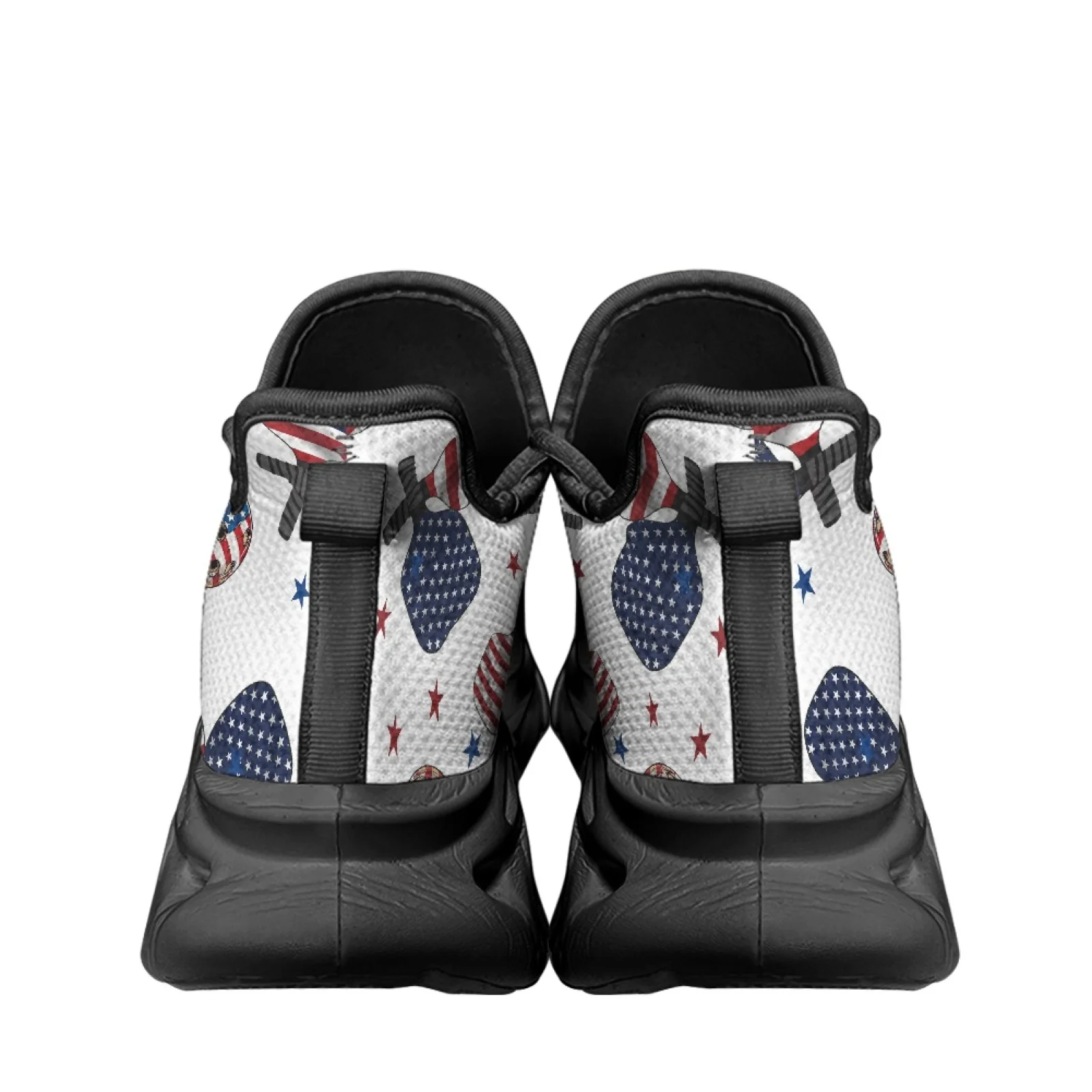 PENSTROLL US Flag Pickleball Pattern Athletic Trainer Running Shoes, Lightweight Breathable Men's Sneakers Running Shoes