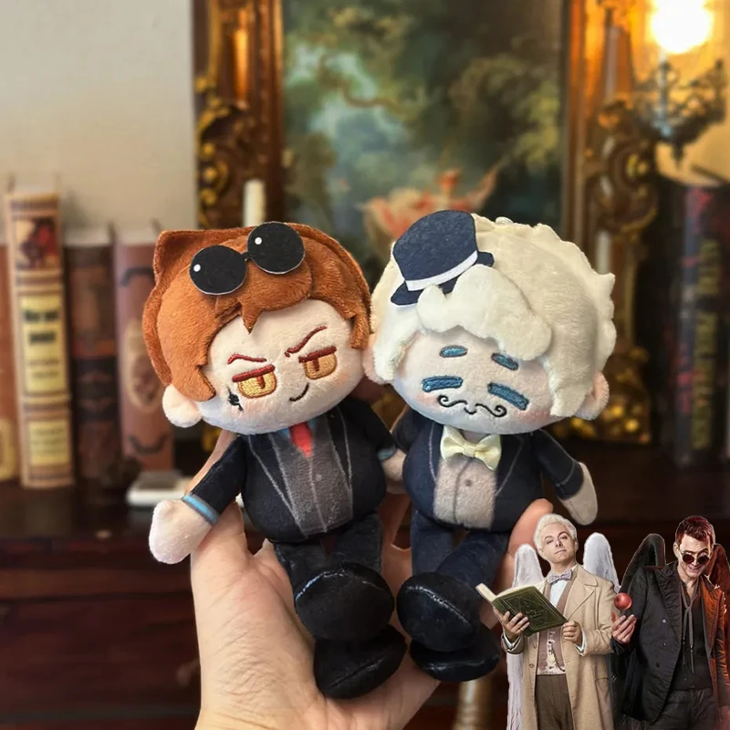 

TV Good Omens Aziraphale Crowley Cosplay Keychain Plush Cotton Doll Cute Character Backpack Pendant Keyring Accessories