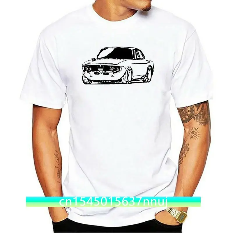 New Men's High Quality Tees Italy Car Romeo T Shirt Bertone GTV Race GT Retro Gift Dad Car Giulia Sprint 105 Tee O-Neck T-Sh