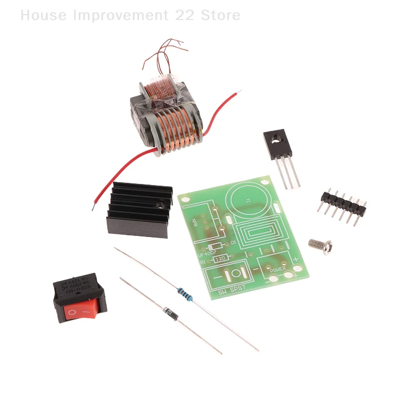 15KV สูงความถี่ DC แรงดันไฟฟ้า Arc IGNITION Generator อินเวอร์เตอร์ Boost Step Up 18650 ชุด DIY U Core Transformer Suite 3.7V