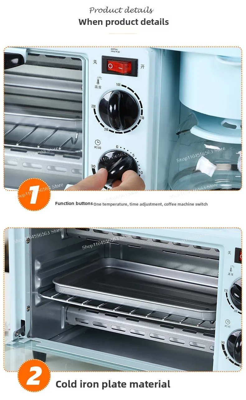 Maszyna śniadaniowa 3 w 1, gofrownica kuchenna do domu, ekspres do kawy z tosterem, automatyczna maszyna śniadaniowa do omletów