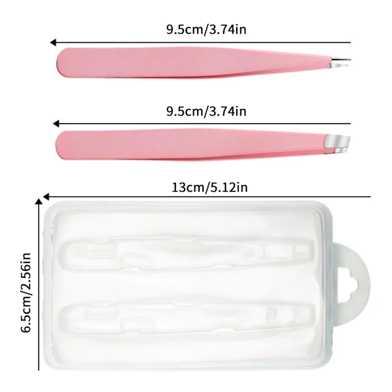 2 ชิ้นคุณภาพสูง Eyebrow Tweezer ผมความงาม Fine ขน Puller สแตนเลส Slant/Tip Brow คลิปคุดกําจัดขน