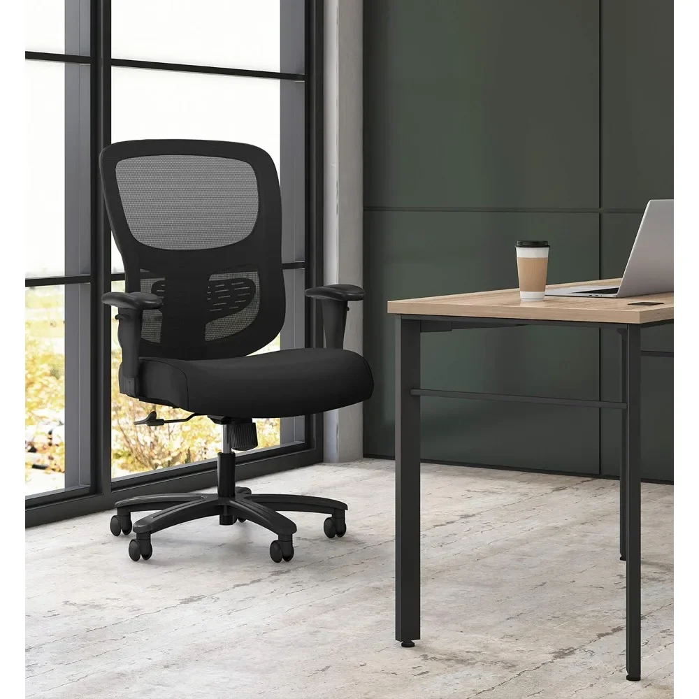 Big and Tall Office Chair Mesh Back Ergonomic Computer Desk Chair Heavy Duty 400 lb Max - Adjustable Arms