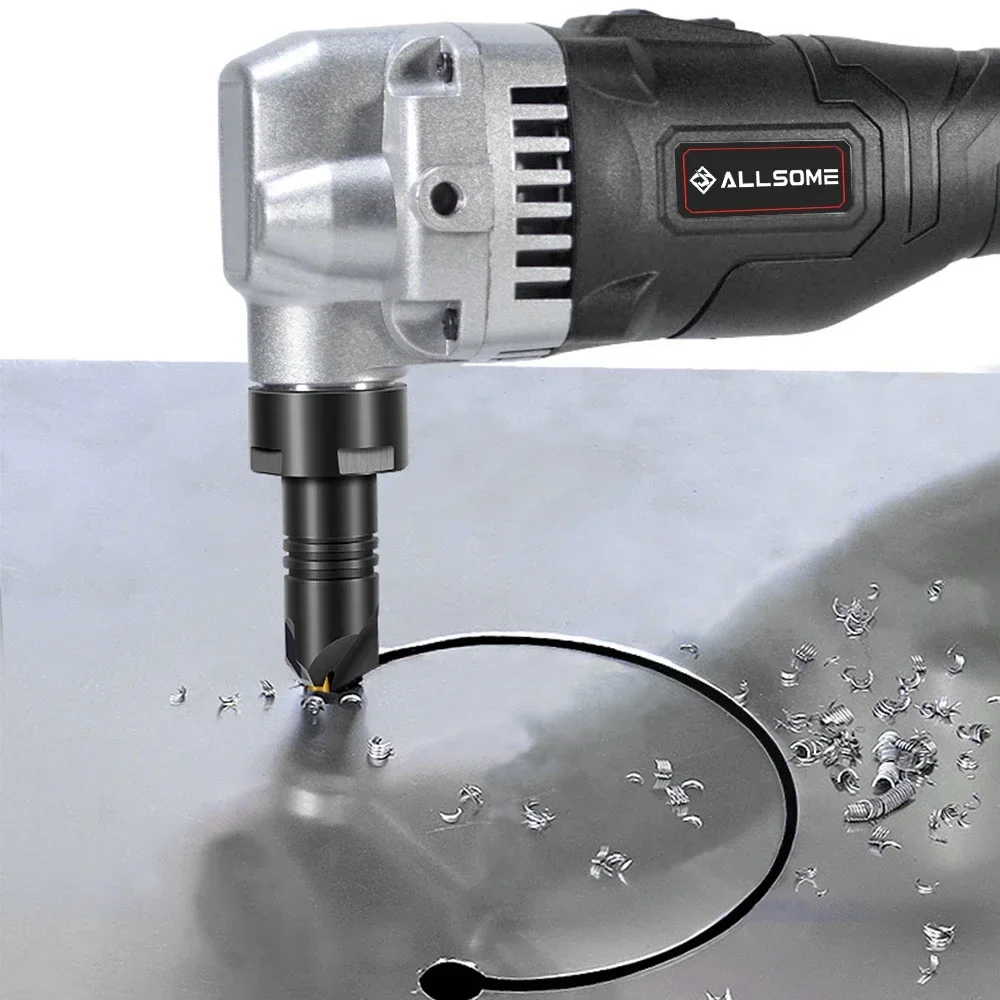 Imagem -02 - Allsome Pt018 Lítio-íon sem Fio Nibbler Folha de Metal Nibbler sem Escova Tesoura de Perfuração Elétrica para Makita 18v Bateria