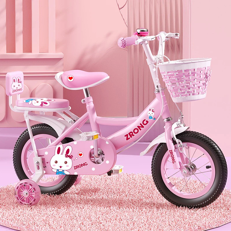 Kinderfahrrad für Mädchen, Kinderwagen, 3–10 Jahre alt, Kinderfahrrad, Baby-Pedalauto, Kinderfahrräder mit Hilfsrad