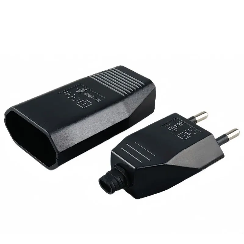 

1PCS Rewirable European Power Cord CE Male Plug Female Socket Electrical Plug Industrial Vintage Style Rewire Plug 250V 2.5A