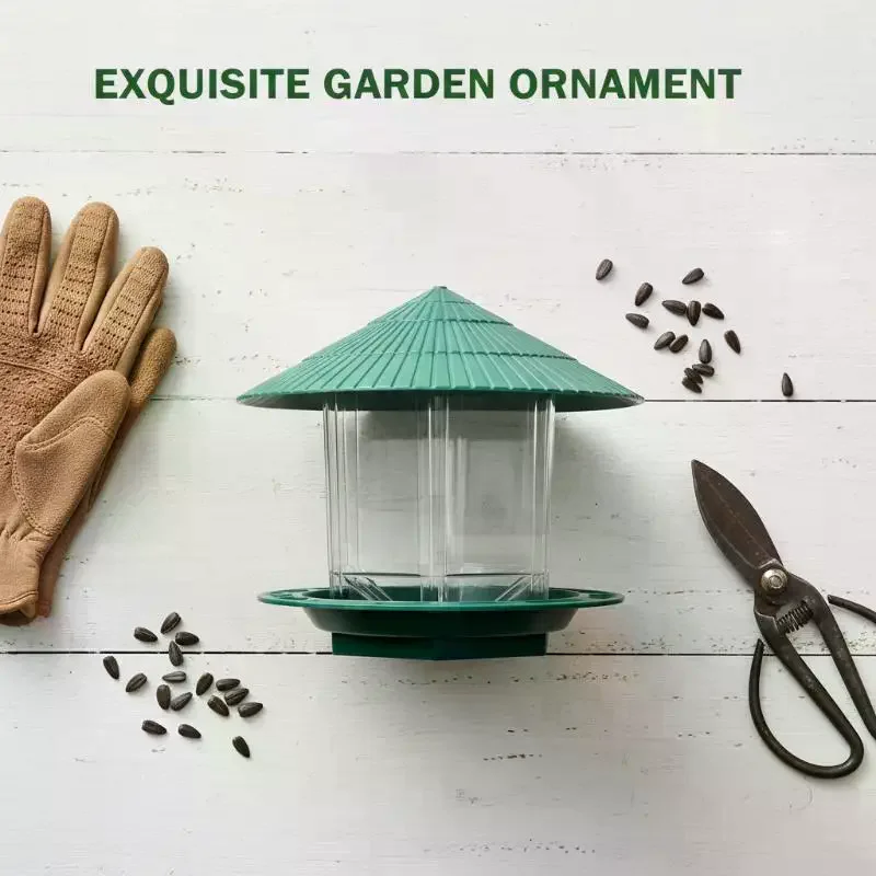 Waterproof Garden Gazebo Hanging Wild Bird Feeder Outdoor Container With Hang Rope Pet Birds Feeding House Type Bird Feeder view 3